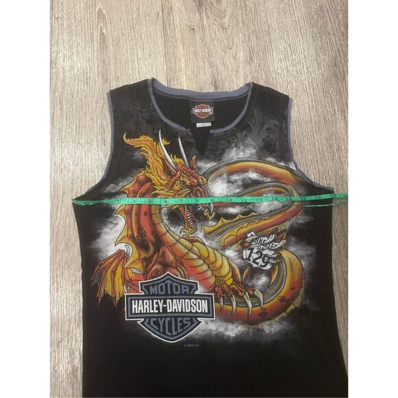 Harley-Davidson Motorcycle Dragon Y2K Cotton Large Women’s Tank Top - Picture 4 of 6